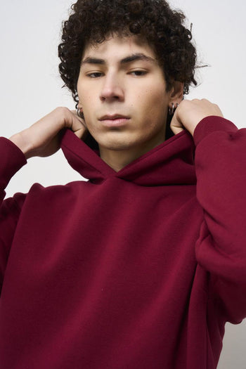 Men's Burgundy Hoodie - 3