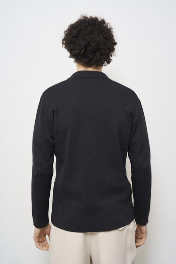 Men's black knitted jacket - 4