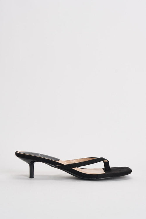 Sandali donna infradito in suede neri - 1