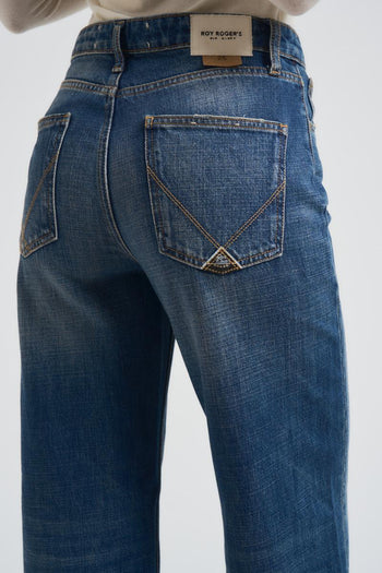 Jeans donna a palazzo in denim scuro - 5