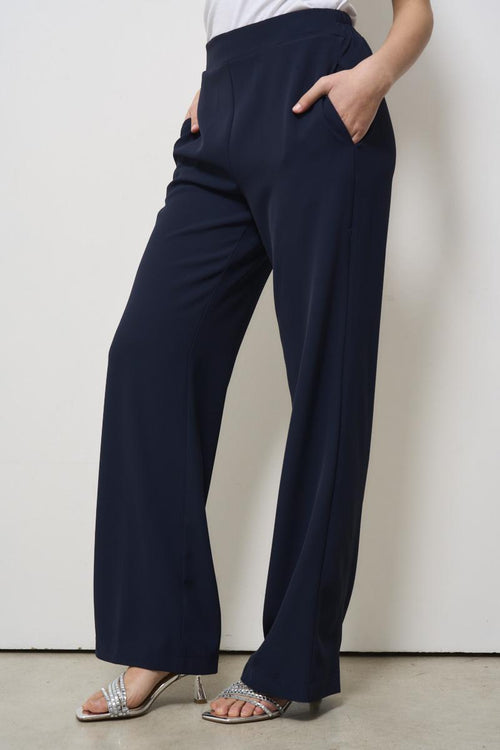 Pantalone donna a palazzo blu notte - 2