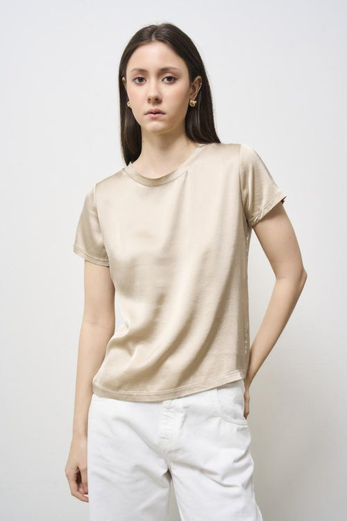 Women's satin beige T-shirt