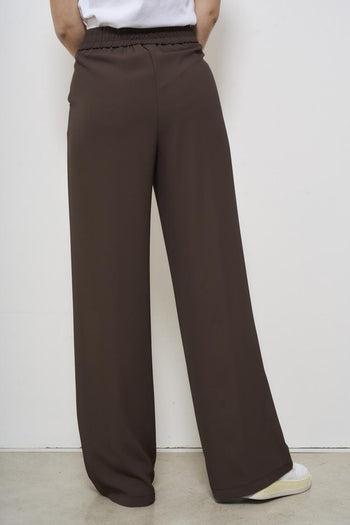 Pantalone donna a palazzo marrone - 6
