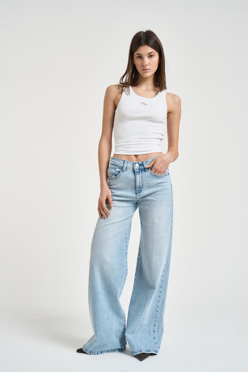 Top donna T-anky cropped bianco