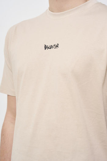 T-shirt uomo girocollo avorio con stampa - 3