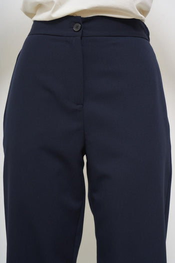 Women's carrot fit blue trousers - 5
