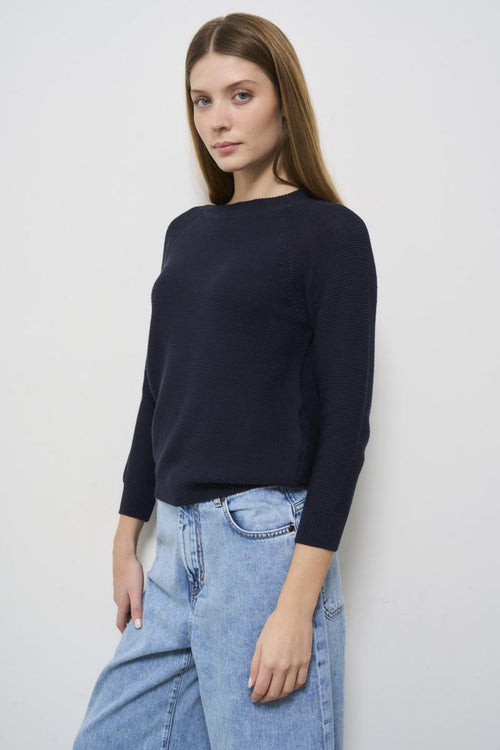 Women's crew neck sweater midnight blue - 2