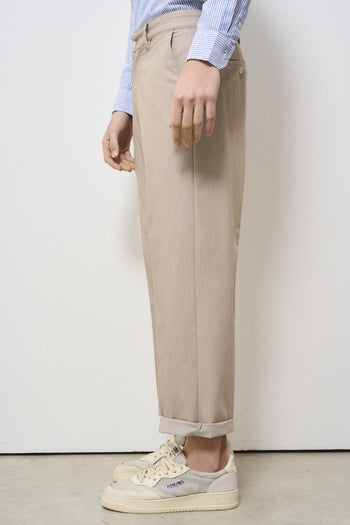 Pantalone uomo a palazzo beige - 3