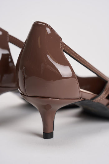 Décolleté donna in vernice tortora - 8