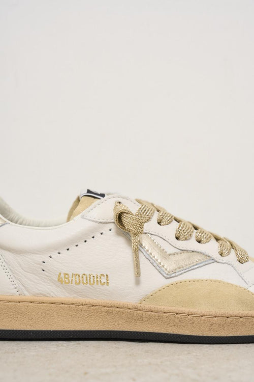 Sneakers donna bianca e oro - 2