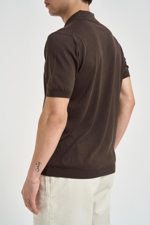 Polo uomo in maglia marrone - 2