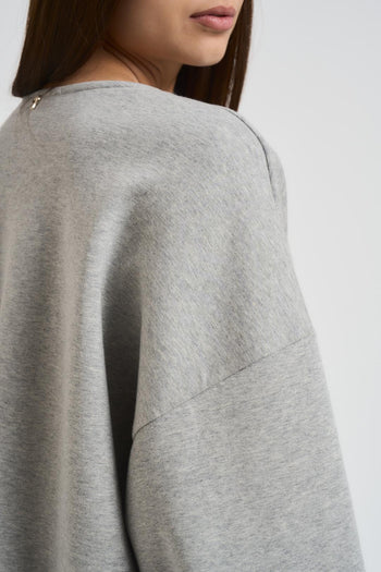 Felpa donna cropped grigio chiaro - 4