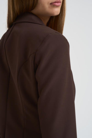 Giacca donna monopetto marrone - 8