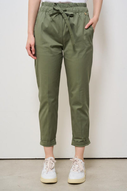 Pantalone donna regular verde militare