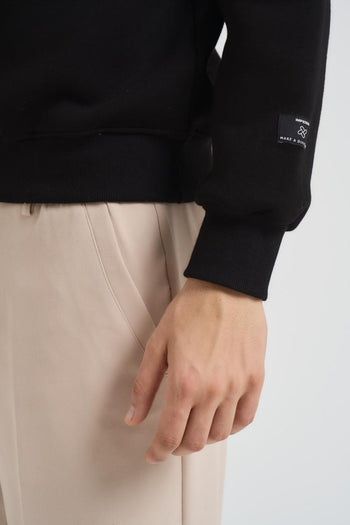 Felpa uomo girocollo nera - 3