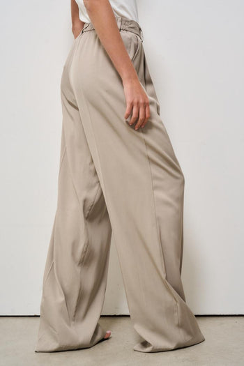 Pantalone donna a palazzo beige<BR/> - 6