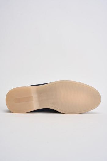 Mocassino uomo in suede blu navy - 8