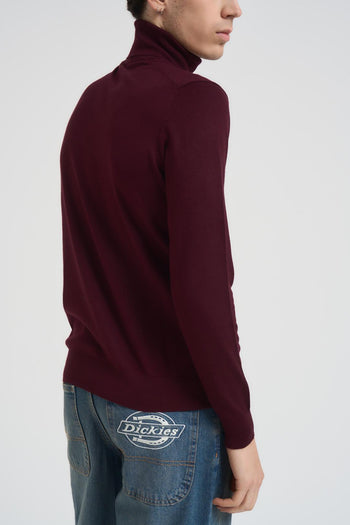 Maglia uomo collo alto bordeaux - 3