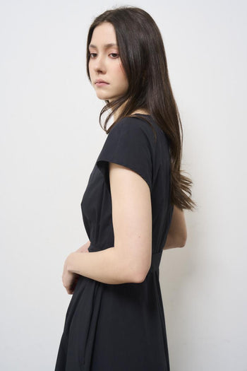Black women's dress with belt - 5
