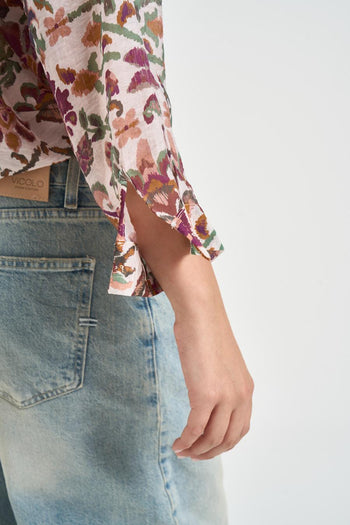 Camicia donna fantasia floreale multicolor - 5