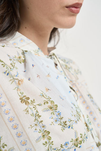 Blusa donna panna fantasia floreale - 3