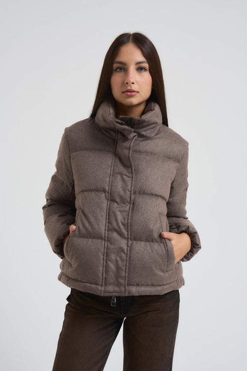Piumino donna trapuntato marrone