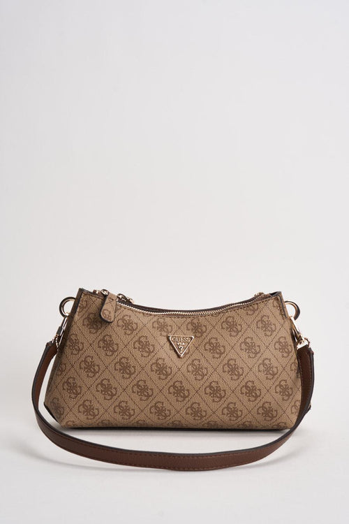 Borsa donna a spalla stampa marrone