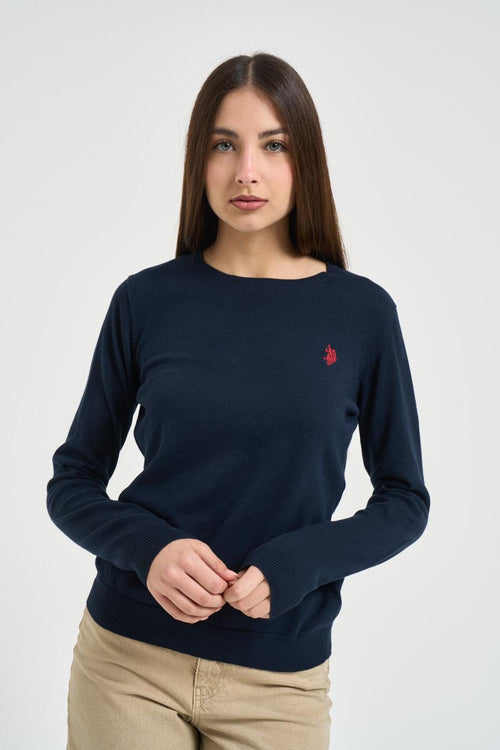 Maglia donna girocollo blu