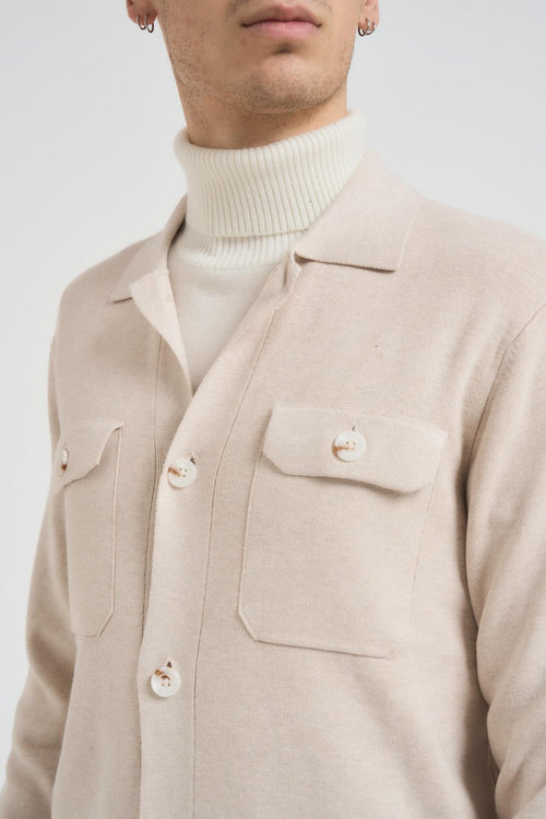 Cardigan in maglia uomo beige - 2