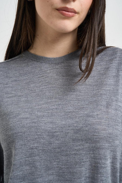 Maglia donna girocollo grigia - 2