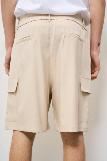 Bermuda cargo uomo beige - 4