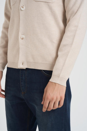 Cardigan in maglia uomo beige - 3