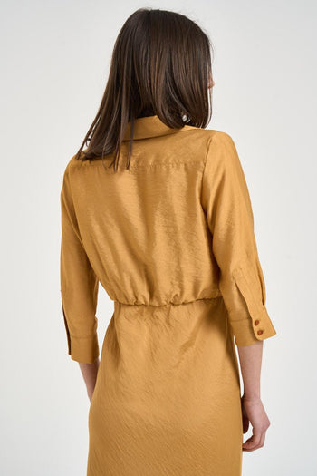 Abito donna scollo a V ocra - 4