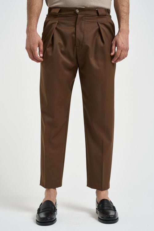 Pantalone uomo con pinces marrone - 2