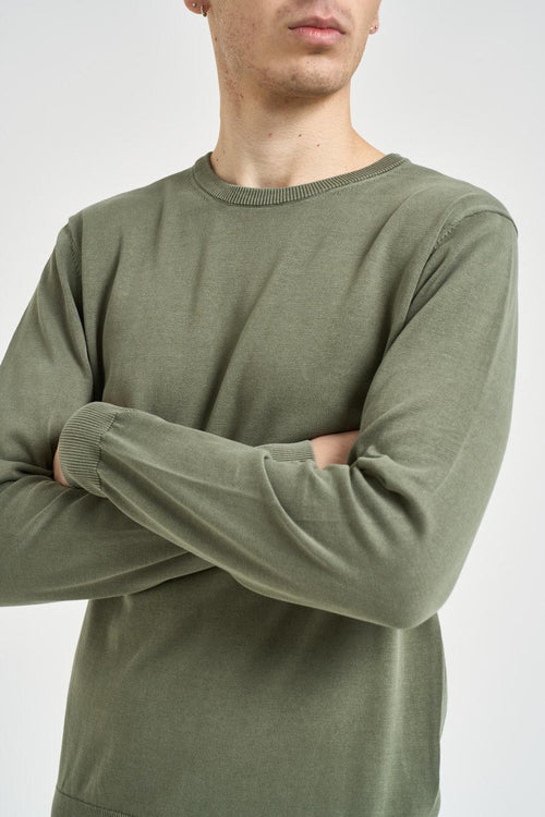 Maglia uomo girocollo verde militare - 2