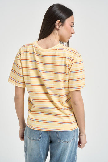 T-shirt donna a righe gialla - 3