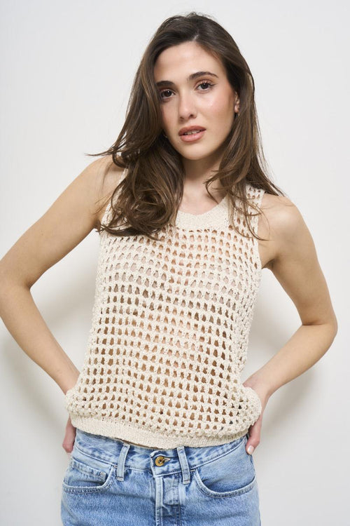 White perforated women's top - 2