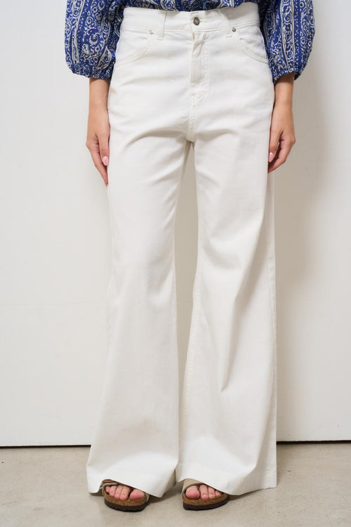 Jeans donna in denim bianco
