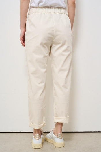 Pantalone donna regular panna - 3