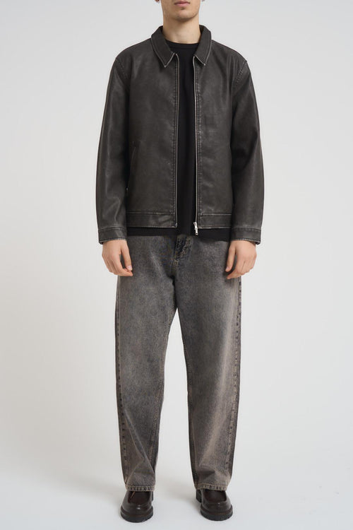 Giubbotto uomo in pelle nero