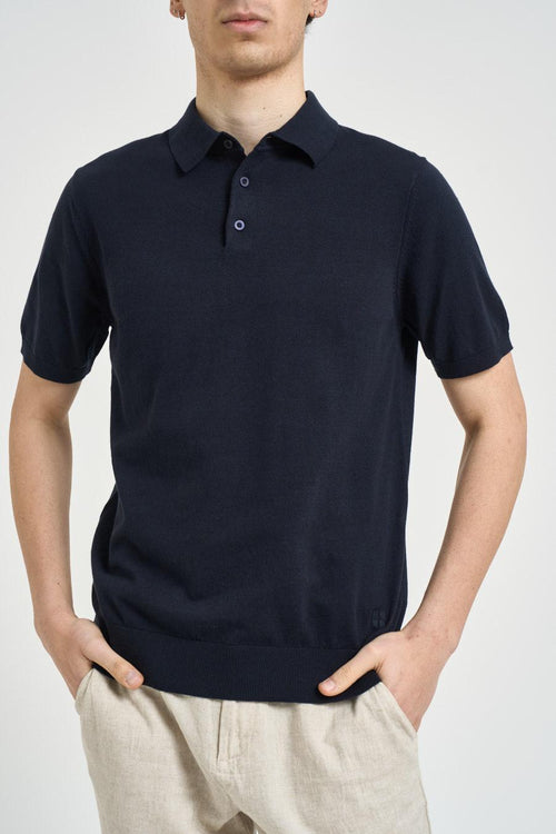Polo uomo in maglia blu