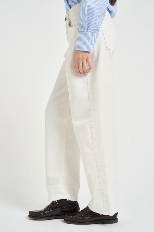 Jeans donna barrel in denim bianco - 2