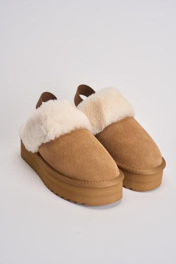 Slipper donna platform cammello - 3