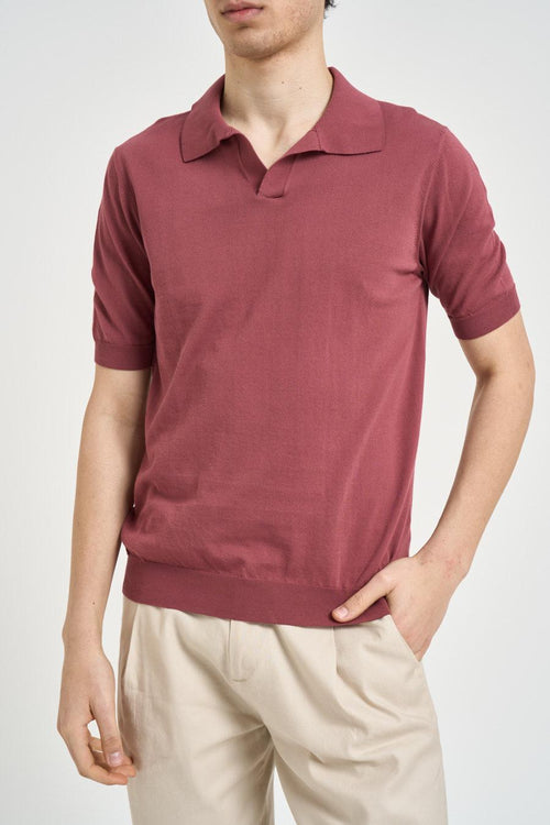 Polo uomo in maglia amarena