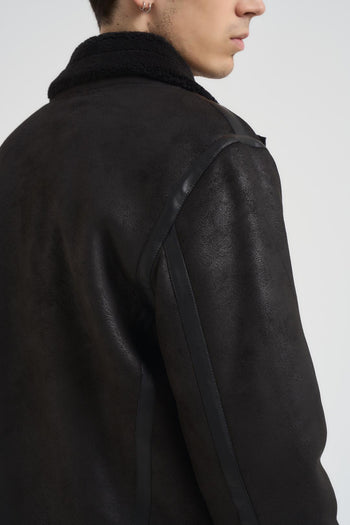 Ecomontone biker uomo nero - 5