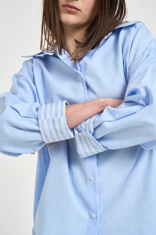 Camicia donna celeste - 2