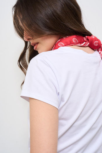 T-shirt donna girocollo bianca - 4
