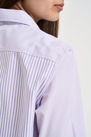 Camicia donna a righe lilla - 4