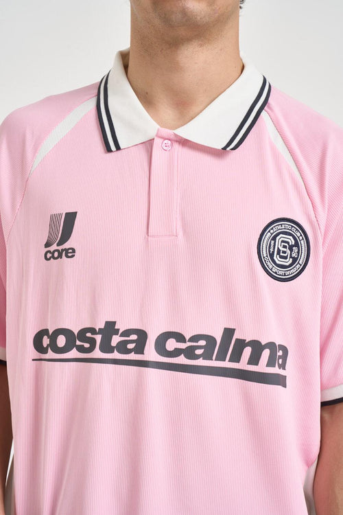 Polo uomo sportiva Football rosa - 2