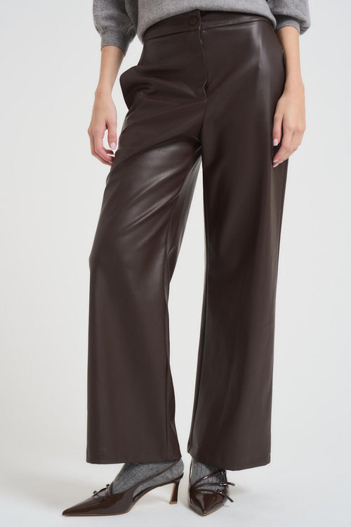 Pantalone ecopelle donna moro - 1